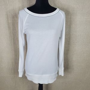 ◇ Gap Body Boatneck Drop Sleeve White Relaxed Fit Sweatshirt Size Small